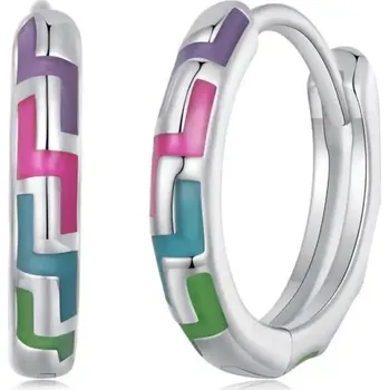 Náušnice Olivie Stříbrné barevné kroužky 8232 Ag 925; ≤1,4 g.