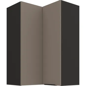Kuchyňská skříňka 60 x 60 GN-90 2F (90°), Horní rohová kuchyňská skříňka Aria sandgrau/černá