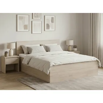 Postel SOFIA 180 x 200 cm, dub sonoma Rošt: S laťkovým roštem, Matrace: Matrace Sommera 18 cm