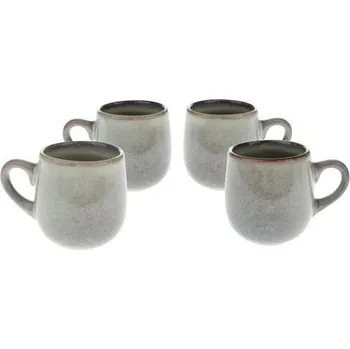 Sada 4 keramických hrnků Warm 100 ml, šedá