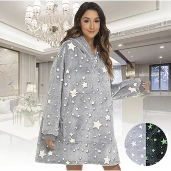 Svítící fleecová deka se rukávy – Starry Night (Glow-in-the-Dark)