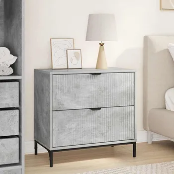 Ložnice Noční stolek Betonová šedá 63,5 x 36 x 61 cm Kompozitní dřevo