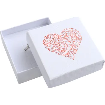 Dárková krabička Šperky4U Bílá dárková krabička na soupravu šperků s ornamentálním srdcem - KR0242-WH
