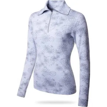 Dámské termoprádlo Dámský funkční rolák MOIRA se zipem DUO DESIGN, bílá-sv. šedá (ohňostroj) M