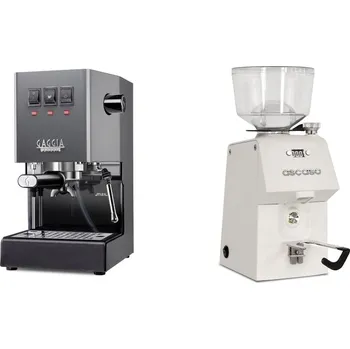 Kávovar Gaggia Classic E24 BC, grey + Ascaso H64, white