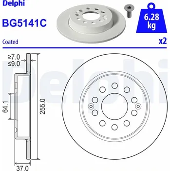 Brzdový kotouč Brzdový kotouč DELPHI BG5141C