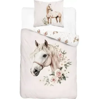 Povlečení DETEXPOL Povlečení Kůň romantic Bavlna, 140/200, 70/80 cm