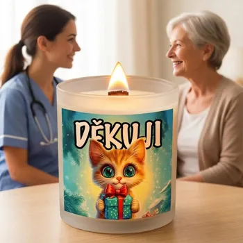 Svíčka Ahome Krásná svíčka s praskajícím knotem Děkuji Vanilka