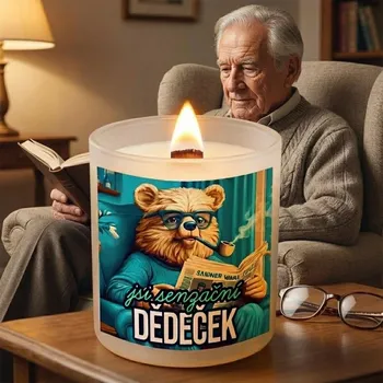 Svíčka Ahome CZ Krásná svíčka s praskajícím knotem Senzační dědeček