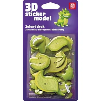 omalovánky 3D Sticker Model Ještěrky Zelený drak- MAKE