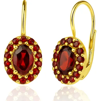 Náušnice Granát Turnov Český granát náušnice 71500