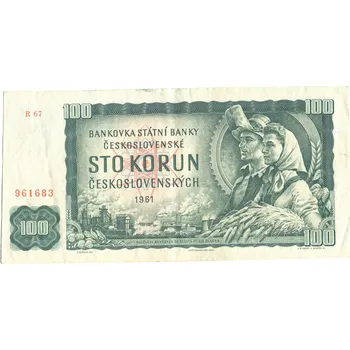 ČESKOSLOVENSKO. 100 korun 1961. Série R 67. Hej. 101c2.