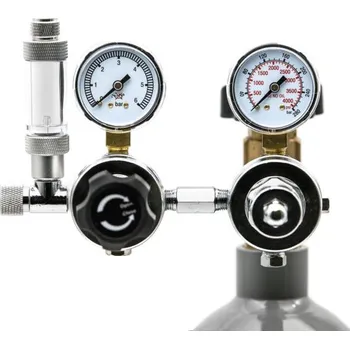 Akvaristika Kompletní dvoustupňová sada CO2 bez nočního vypínání s 2,1l láhví