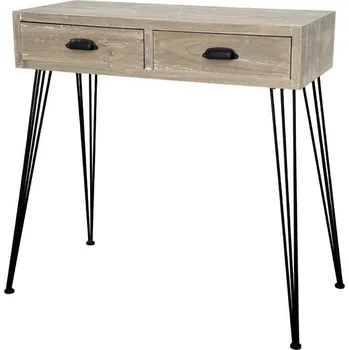 Konzolový stolek Konzolový stolek Loano 80 cm z masivu světle hnědý/černý