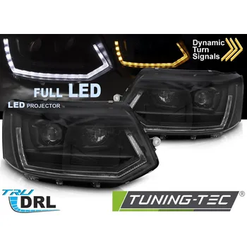 Cizojazyčná kniha FULL LED HEADLIGHTS TUBE LIGHT T6 LOOK BLACK DRL SEQ fits VW T5 10-15