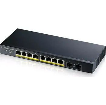 Switch Zyxel GS1900-10HP v2 gigabit PoE switch 8x RJ-45 + 2x SFP, 70 W, 802.3at