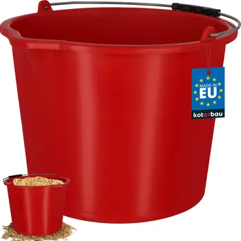 Zednická nádoba Vědro stavební hospodářské s výlevkou 16 l červené - 36 cm \ 28 cm \ 34 cm \ 1 ks.