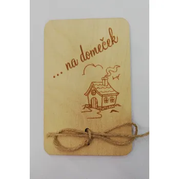 Darovací cedulka - 14 x 10 cm - ...na domeček