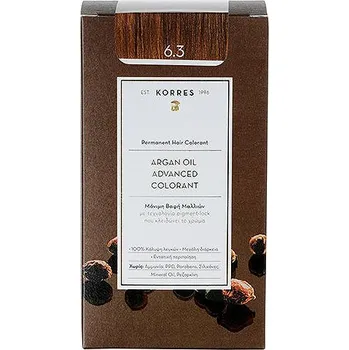 Barva na vlasy KORRES Argan Oil Advanced Colorant 6.3 Golden Honey Dark Blonde