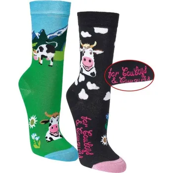 Pánské ponožky Ponožky Socks 4 Fun 6209.99 Krávy - sada 2 páry vel. 36-41