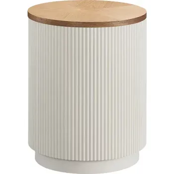 Konferenční stolek Odkládací stolek Stilig ST581 40 cm z masivu ecru/jilm