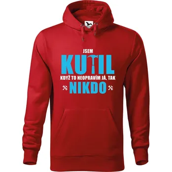 Pánská mikina DOBRÝ TRIKO Pánská mikina s potiskem Když to neopraví kutil Velikost pánské mikiny: 3XL, Barva: Červená
