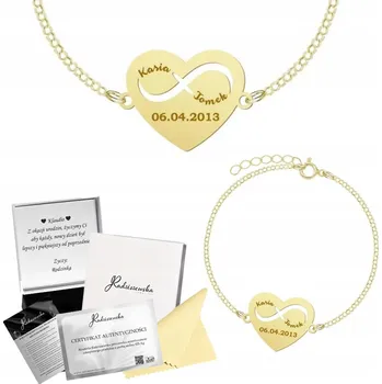 Náramek Pozlacený náramek k výročí svatby s GRAVÍROVÁNÍM