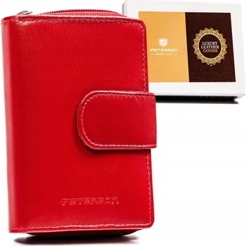 Peněženka Peterson peněženka z pravé kůže červená - dámská