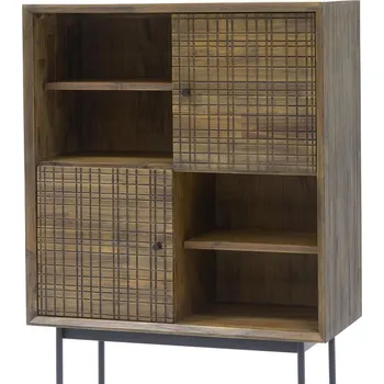 Komoda Komoda Maze 85 cm z masivu hnědá/černá