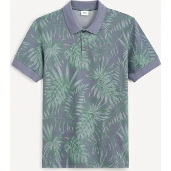 Pánské tričko Celio Polo tričko Cepalm s listy - Pánské Celio šedá 1983581