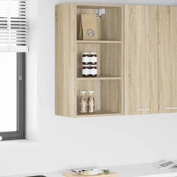 Policová skříň Závěsná skříňka s úložištěm Riga Sonoma dub 40 x 29,5 x 80 cm