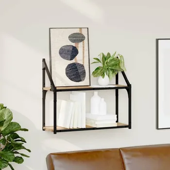 police Nástěnná polička dub artisan 60 x 21 x 51 cm kompozitní dřevo