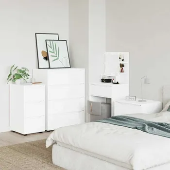 Příborník do zásuvky Úložná skříňka Bílá 40 x 48 x 81 cm kompozitní dřevo