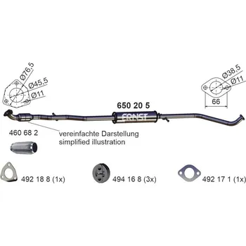 Tlumič výfuku Střední tlumič výfuku ERNST 650205