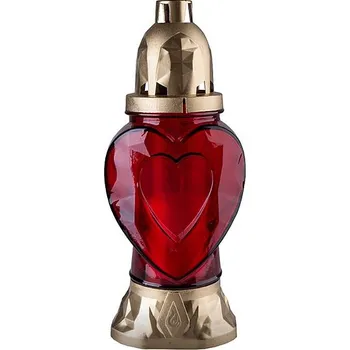 Svíčka Svíčka hřbitovní Sdce 80g 10x6cm skleněná s plastovým víčkem