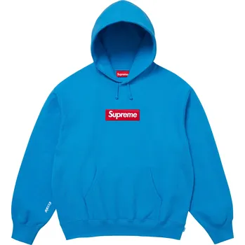 Pánská mikina Supreme Box Logo Hooded Sweatshirt (FW25) Cyan Velikost: L