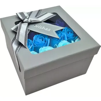 Mýdlo Mýdlová kytice Celestia | Šedý čtvercový Flower Box