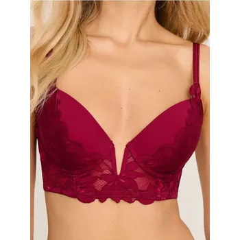 Podprsenka Sinsay - Push-up podprsenka s&nbsp;krajkou - burgundy - 210FX-53X - 210FX-53X-75B