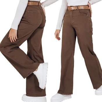 Dámské oblečení Dámské hnědé džíny s širokými nohavicemi (wide leg) UY2845 - XS