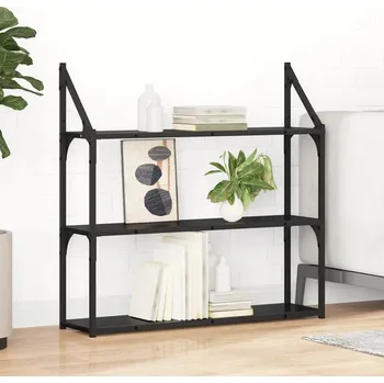 police Nástěnná polička Černý dub 80 x 21 x 78,5 cm kompozitní dřevo