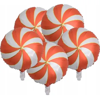 Balónek Foliový balónek Bonbónek LÍZÁTKO BÍLO ČERVENÝ VÁNOCE Vánoce 5ks