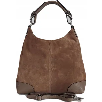 Kabelka Vera Pelle kabelka vak z pravé semišové kůže – béžová