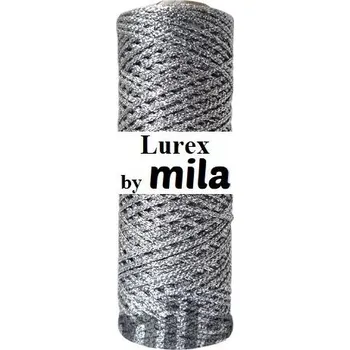 Příze Šňůra MILA 2mm - VÁNOČNÍ KOLEKCE - Macrame Lurex stříbrná /100m