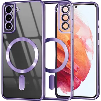 Pouzdro na mobilní telefon Samsung Galaxy S21 5G MagSafe Luxusní Křišťál Světle fialový