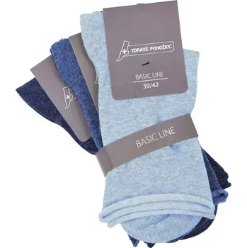 Dámské punčochy Dospělé bavlněné ponožky bez gumičky - 35-38 / tmavě modrý melír