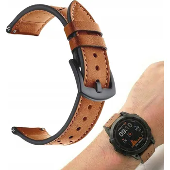 Řemínek na hodinky KOŽENÝ ŘEMÍNEK PRO HODINKY GARMIN VENU 2 3 4 45 VIVOACTIVE 4 45MM 22MM PÁNSKÝ