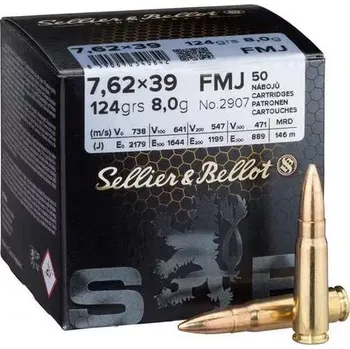 Příslušenství pro sportovní střelbu Kulové náboje S&B 7,62x39 FMJ 8 g