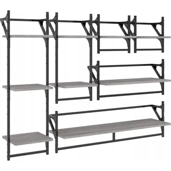 police Kovová police VidaXL 30 x 25 cm, odstíny šedé