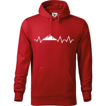 Pánská mikina DOBRÝ TRIKO Pánská mikina s potiskem Tep hory Velikost pánské mikiny: 3XL, Barva: Červená