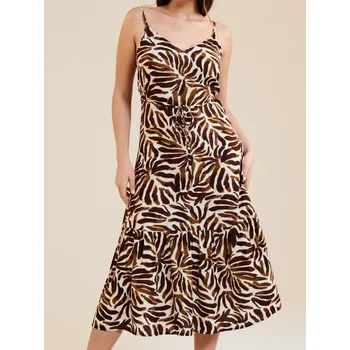 Dámské šaty Sinsay - Viskózové midi šaty - tmavě hnědá - 914AL-89X - 914AL-89X-S